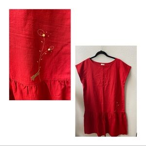 HIKOSEN CARA red swing a-line cat cosplay dress OS